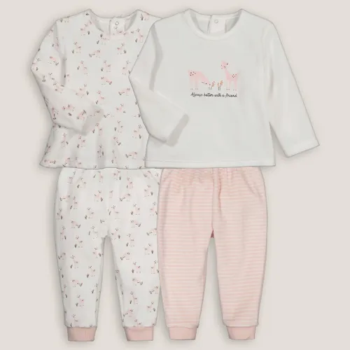 Set van 2 pyjama's in fluweel, 2-delig, hertenmotief