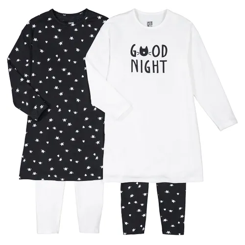 Set van 2 pyjama's met nachthemd, katprint
