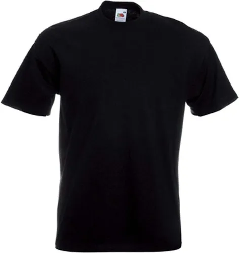 Set van 2x stuks basic zwarte t-shirt voor heren - voordelige katoenen shirts - Regular fit, maat: L (40/52)