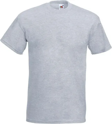 Set van 2x stuks grote maten basic licht grijs t-shirts voor heren - voordelige katoenen shirts - Herenkleding, maat: 3XL (46/58)