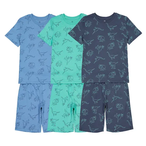 Set van 3 pyjashorts met dinosaurussenprint