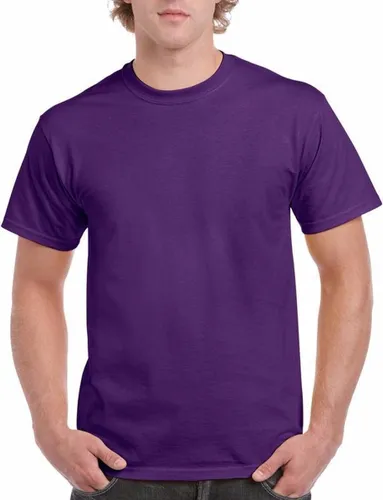 Set van 3x stuks paarse katoenen t-shirts voor heren 100% katoen - zware 200 grams kwaliteit - Basic shirts, maat: XL (42/54)