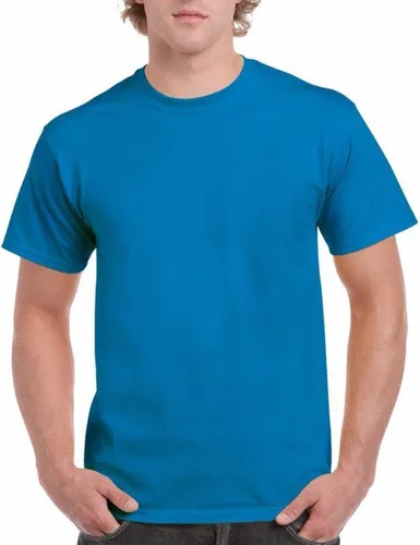 Set van 3x stuks saffierblauw of turquoise katoenen shirt voor heren - voordelige kwaliteits t-shirts, maat: 2XL (44/56)