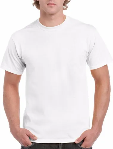 Set van 3x stuks witte katoenen t-shirts voor heren 100% katoen - zware 190 grams kwaliteit - Basic shirts, maat: L (40/52)