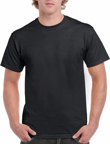 Set van 3x stuks zwarte katoenen t-shirts voor heren 100% katoen - zware 200 grams kwaliteit - Basic shirts, maat: L (40/52)