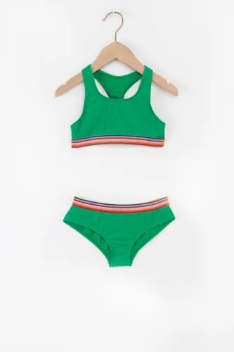 Shiwi Groene Bikini Set Met Gestreept Detail