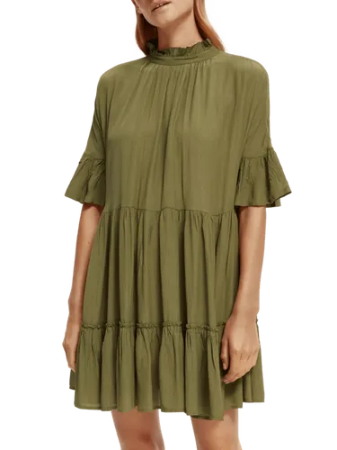 Short dress with ruffle sleeve detail - Maat 46 - Multicolor - Vrouw - Jurk - Scotch & Soda
