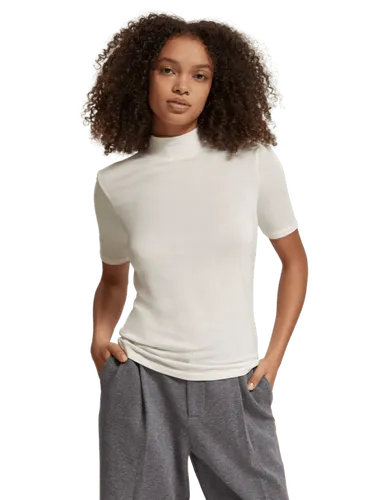Short-sleeved mockneck T-shirt - Maat XS - Multicolor - Vrouw - T-shirt - Scotch & Soda