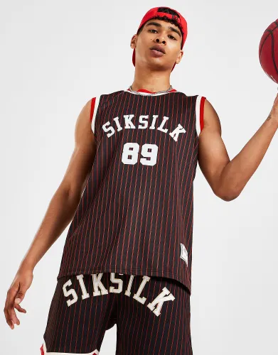 SikSilk Retro Classic Basketball Vest, Black