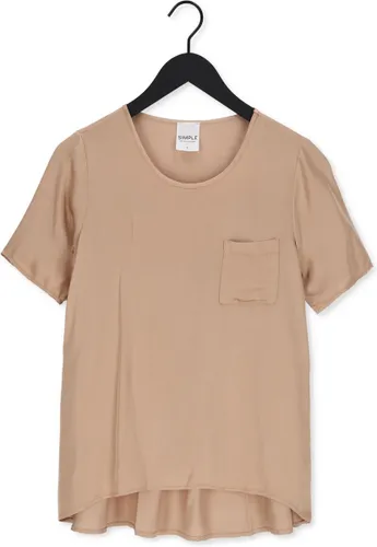 Simple Woven Top Dimm Satin Tops & T-shirts Dames - Shirt - Zand