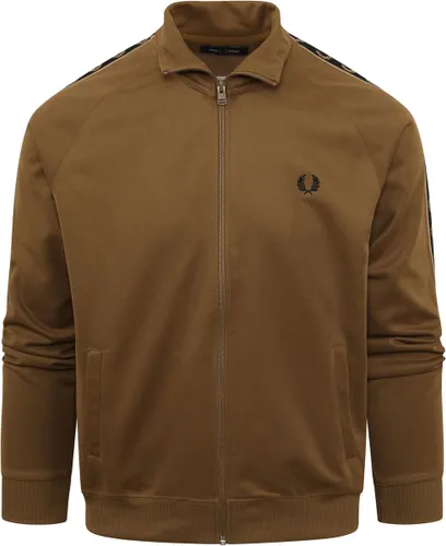 SINGLES DAY! Fred Perry - Taped Track Jacket Carbon Bruin - Heren