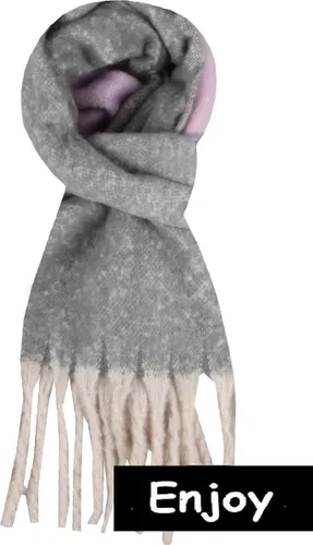 sjaal- grijs /roze-dikke sjaal /langwerpig