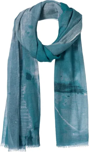 Sjaal groen - 100% katoen - schilderprint