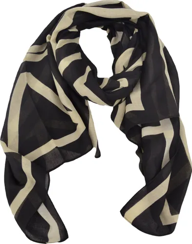 Sjaal Rinske - Zwart / Crème | Polyester | 180 x 90 cm | Fashion Favorite