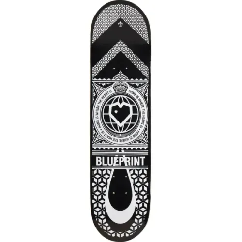 Skateboard Deck Blueprint Home Heart (8" - Wit)