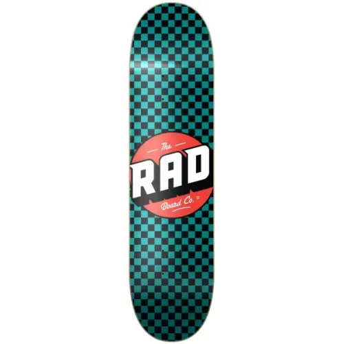 Skateboard Deck RAD Checker (7.75" - Zwart/Teal)