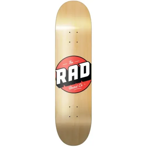 Skateboard Deck RAD Solid Logo (8.25" - Natural Maple)