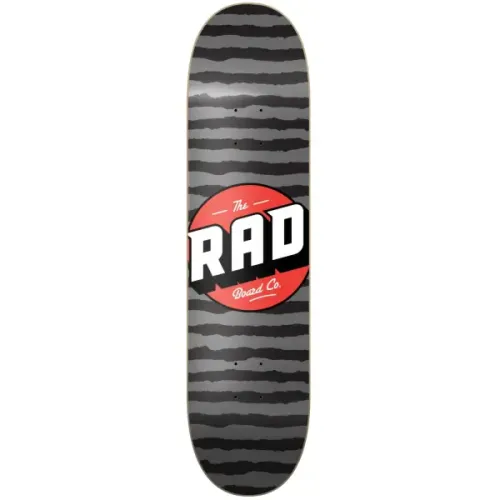 Skateboard Deck RAD Stripes Logo (8" - Grey)