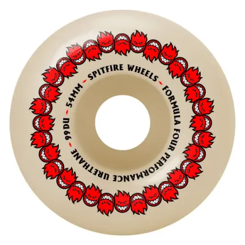 Skateboard Wielen Spitfire Formula Four 99D REPEATERS 4-Pack (54mm - Wit/Rood)
