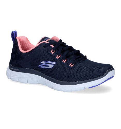 Skechers Flex Appeal 4.0 Elegant Way Blauwe Sneakers