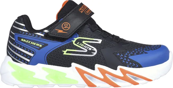 Skechers Flex-Glow Bolt Jongens Sneakers - Zwart/Blauw