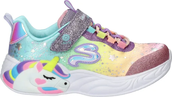 Skechers S Lights-Unicorn Dreams Meisjes Sneakers - Paars/Multicolour