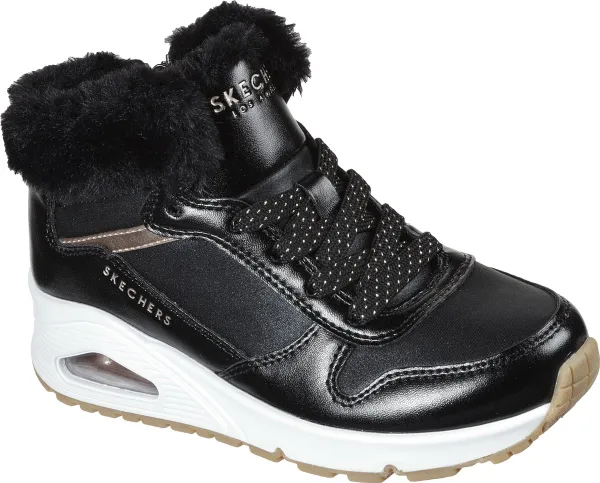 Skechers Uno - Cozy On Air Meisjes Sneakers - Black/Rose Gold