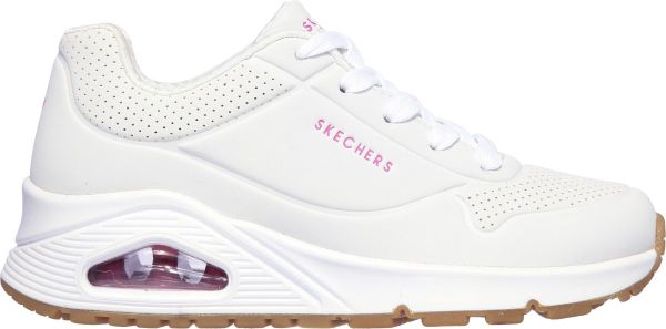 Skechers Uno - Stand On Air Meisjes Sneakers - White/Hot Pink