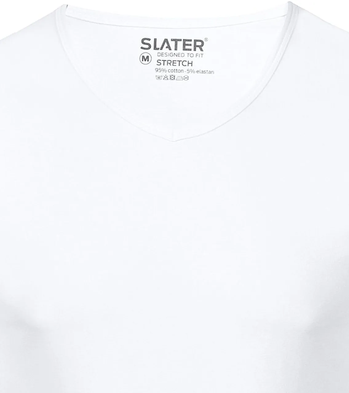 Slater 2-pack Stretch V-hals T-shirt Wit