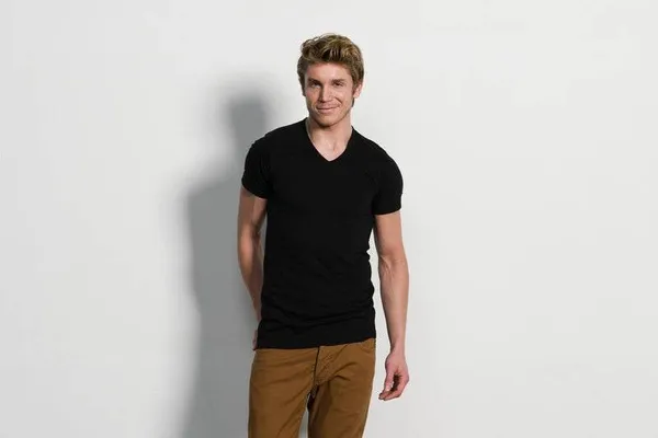 Slater Basic Fit 2pack T-shirt V-hals Zwart   