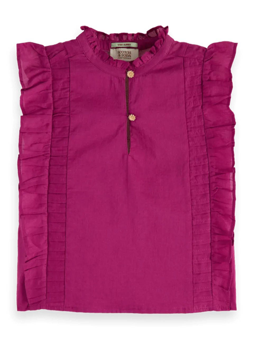 Sleeveless lightweight cotton top - Maat 8 - Multicolor - Meisje - Shirt - Scotch & Soda