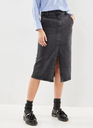 Slfcali Hw Midi Dark Grey Denim Skirt by Selected Femme