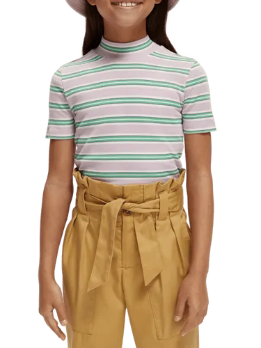 Slim-fit high-neck short-sleeved T-shirt - Maat 8 - Multicolor - Meisje - T-shirt - Scotch & Soda