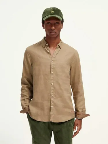 Slim-fit linnen overhemd met mouwaanpassingen - Maat XXL - Multicolor - Man - Shirt - Scotch & Soda