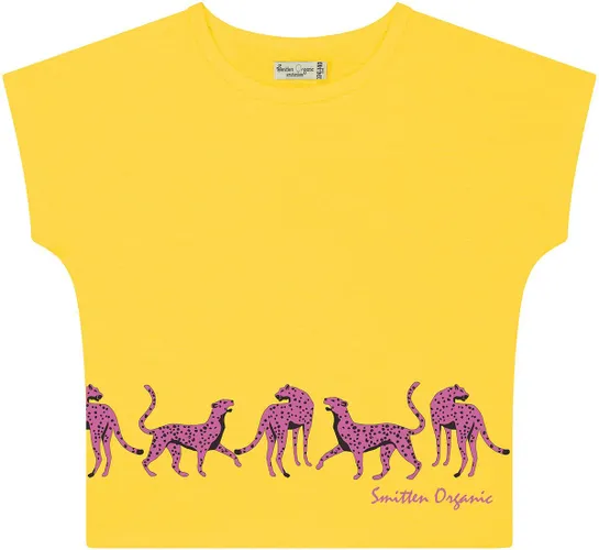 Smitten Organic - 'Safari - lopende luipaard' cropped T-shirt