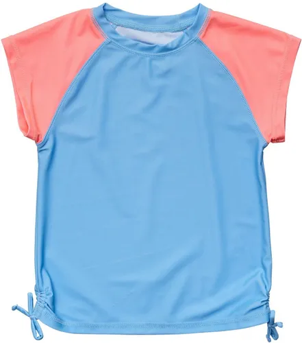 Snapper Rock - UV Rash top voor meisjes - Korte mouw - Cornflower Peach - Blauw/Roze