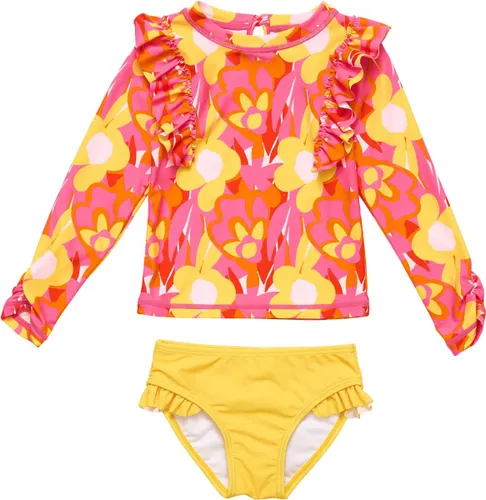 Snapper Rock - UV-zwemset voor baby's en kinderen - Lange mouw - UPF50+ - Pop of Sunshine - Rood/Geel