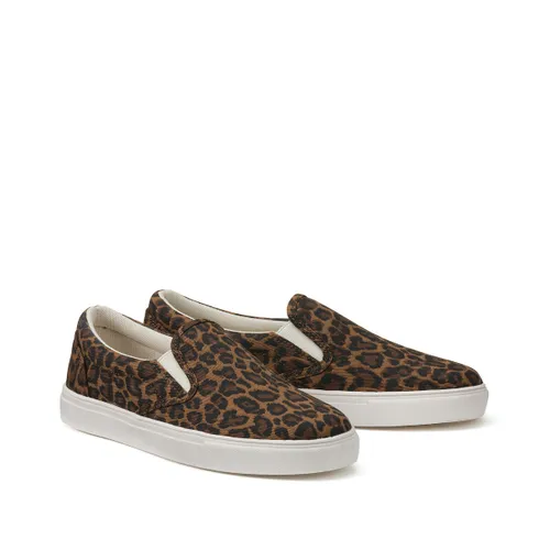 Sneakers slip-on  met luipaardprint