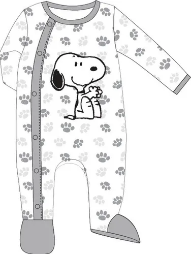 Snoopy baby-pyjama, grijs/beige/wit