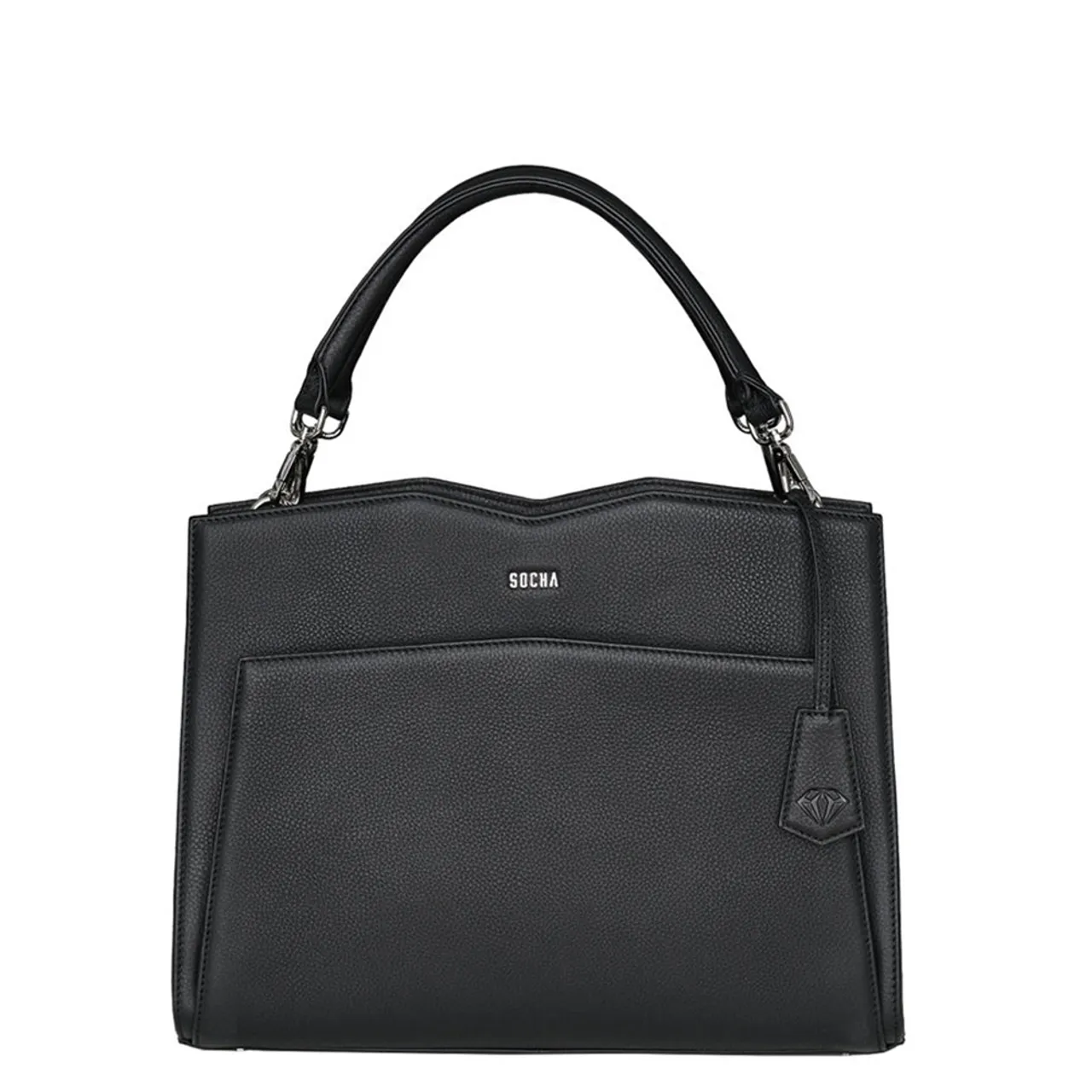 Socha Diamond Leather Shoulder Businessbag 12-14" Black