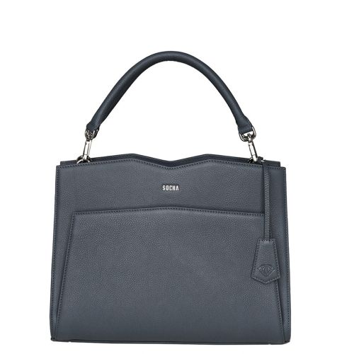 Socha Diamond Leather Shoulder Businessbag 12-14" Grey