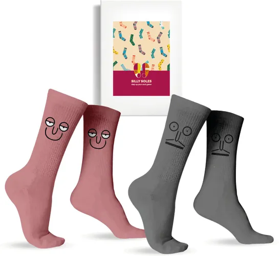 Sokken Cadeaupakket - Grappige Cadeaus voor Mannen & Dames - Emoji Sokken Smiley & Snorremans - One