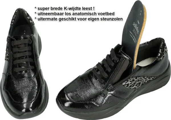 Solidus -Dames - zwart - sneakers