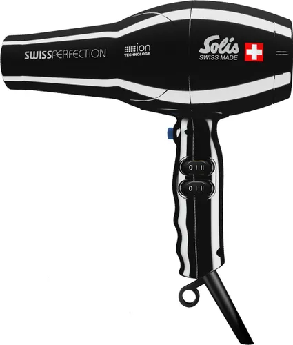 Solis Swiss Perfection 440 Föhn - Professionele Haardroger - Ionische Fohn - Hair Dryer - Haarfohn - Warm/Koud - Zwart
