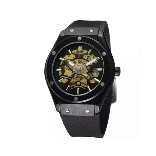 Soraro Skeleton Horloge Zwart | Horloges voor Mannen Heren horloge | Watch | Cadeau voor man | Mechanisch | Geschenkset Leer | Zwart | Vaderdag | Vade...