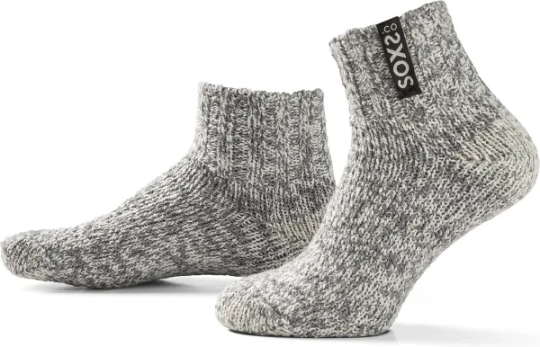 SOXS.co® Wollen sokken | SOX3137 | Grijs | Enkelhoogte |