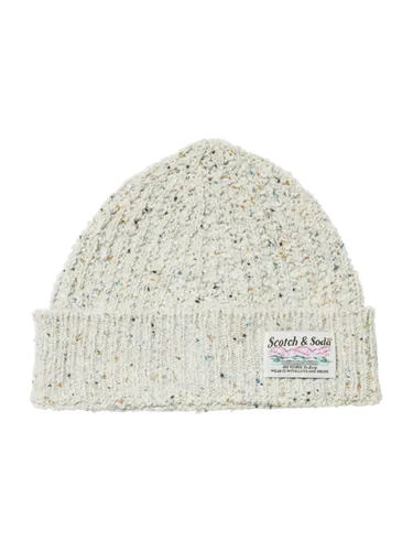 Speckled wool-blend cable knit beanie - Multicolor - Man - Hoed/Pet - Scotch & Soda