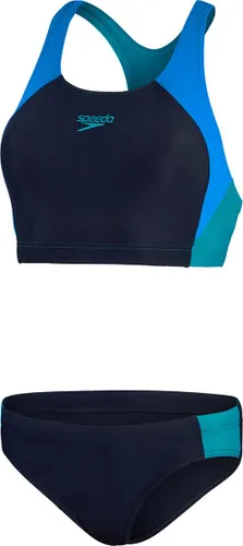 Speedo Colourblock Splice 2 Piece Marine/Blauw Dames Sportbadpak
