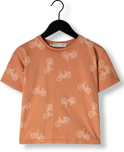 Sproet & Sprout Jongens Polo's & T-shirts T-shirt Wide Bicycle Print - Brique