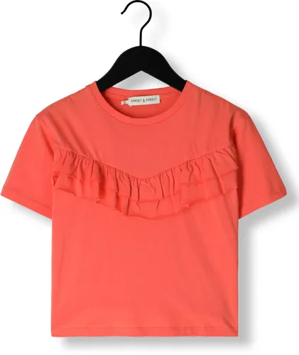 Sproet & Sprout Meisjes Tops & T-shirts T-shirt Ruffle Coral - Koraal